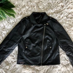 “Harve Bernard” Faux Leather Moto Jacket